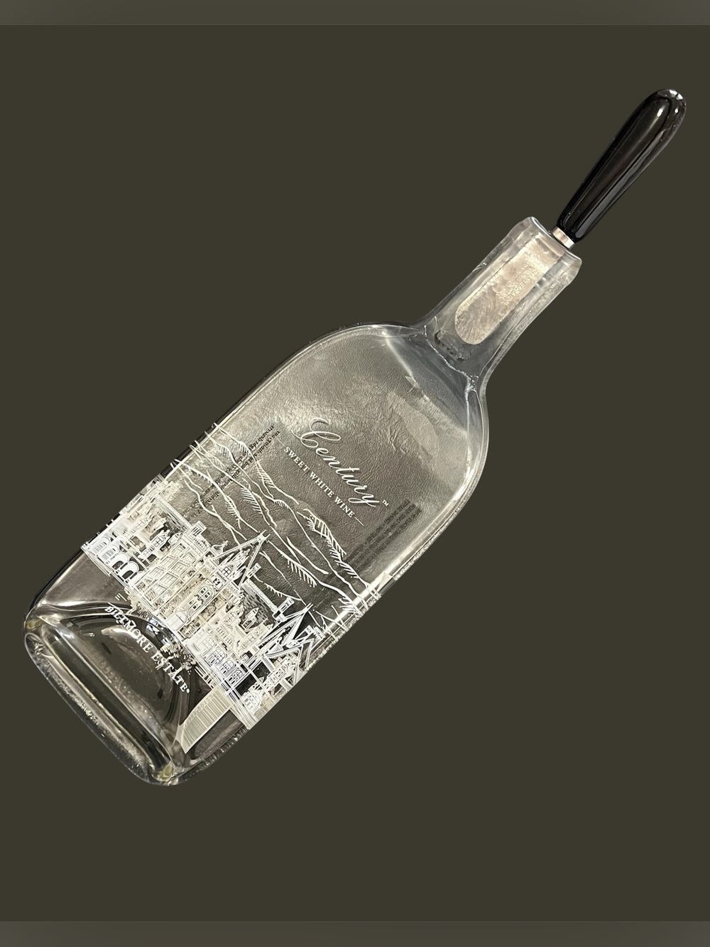 Biltmore Century Melted Wine Bottle with Knife Appetizer Cheese Plate